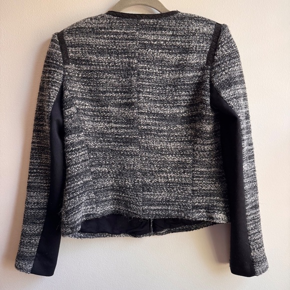 Rebecca Taylor Tweed & Leather Trim Moto Jacket Women's Size 4 - Picture 4 of 9